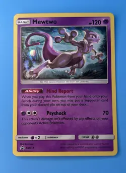 Mewtwo - SM214 Sun & Moon Black Star Promo Holo Rare Pokemon Card - LP - Image 1
