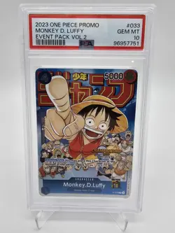 One Piece Monkey D. Luffy Promo Card P-033 Championship 2023 PSA 10 Gem Mint - Image 1