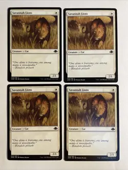 4x Mtg Dominaria Remastered Savannah Lions NM/M Magic The Gathering - Image 1