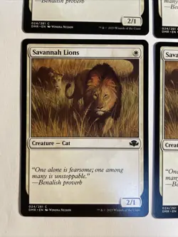 4x Mtg Dominaria Remastered Savannah Lions NM/M Magic The Gathering - Image 2