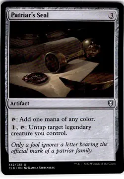 MTG Patriar's Seal Commander Legends: Battle for Baldur's Gate Uncommon #332 - Image 1