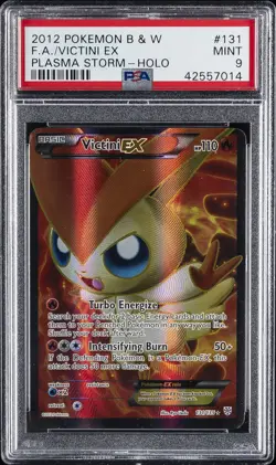 2013 POKEMON B&W PLASMA STORM #131 FULL ART/VICTINI EX PSA 9 - Image 1