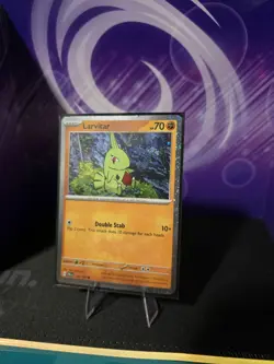 Pokemon Tcg Paldea Evolved Larvitar 110/193 Cosmo Holo Exclusive DOUBLE Swirl - Image 2