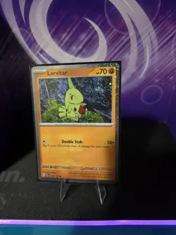 Pokemon Tcg Paldea Evolved Larvitar 110/193 Cosmo Holo Exclusive DOUBLE Swirl - Image 3