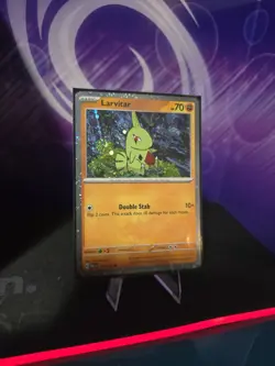 Pokemon Tcg Paldea Evolved Larvitar 110/193 Cosmo Holo Exclusive DOUBLE Swirl - Image 4