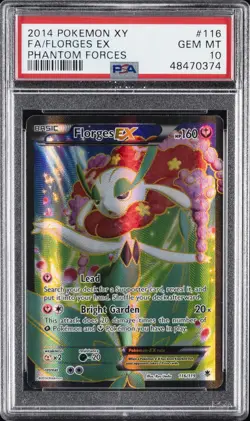 2014 POKEMON XY PHANTOM FORCES #116 FULL ART/FLORGES EX PSA 10 - Image 1