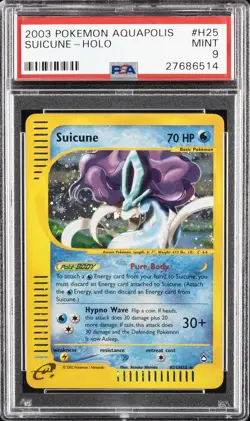 2003 POKEMON AQUAPOLIS #H25 SUICUNE-HOLO PSA 9 - Image 1