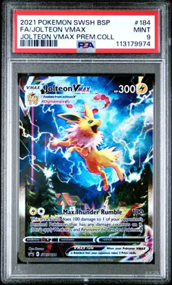 2021 POKEMON SWSH BLACK STAR PROMO #184 FULL ART/JOLTEON VMAX PSA 9 - Image 1