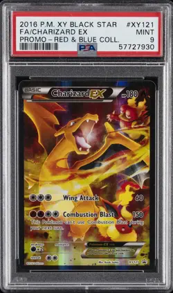2016 POKEMON XY BLACK STAR PROMO RED & BLUE COLL FULL ART/CHARIZARD EX PSA 9 - Image 1