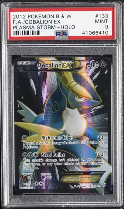 2013 POKEMON B&W PLASMA STORM #133 FULL ART/COBALION EX PSA 9 - Image 1
