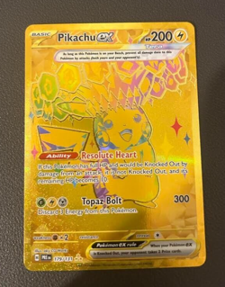 Pikachu EX 179/131 Pokemon TCG Prismatic Evolutions Hyper Rare Gold Foil - UK - Image 1
