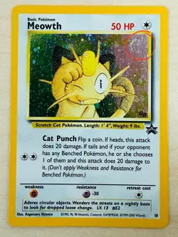 Pokemon: Meowth Promo 10 Black Star GB Game Boy Stamped Holo Rare Vintage VLP/NM - Image 1