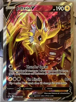 Pokemon TCG Jolteon v SWSH183 Black Star Promo Holo Full Art - Image 1