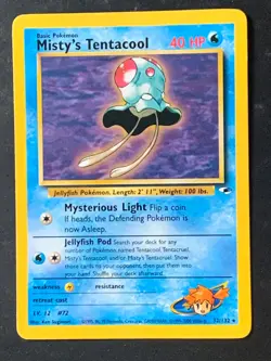 Misty's Tentacool 32/132 Gym Heroes non Holo Rare Pokemon Card - Image 1