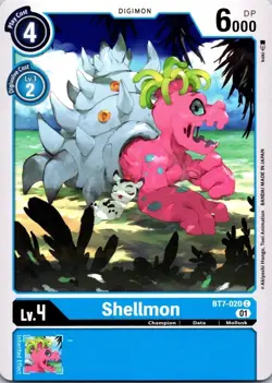Shellmon BT7-020 Black Common Champion Digimon CCG Card - Image 1