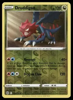 2022 Brilliant Stars Set Pokemon Card 113 Druddigon Reverse Foil NM - Image 1