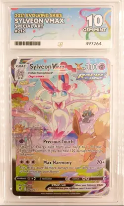 Sylveon VMAX Evolving Skies 212/203 ACE 10 Gem Mint Pokemon Card Slab - Image 1