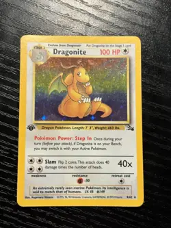 Pokemon TCG Dragonite First Edition Fossil Holo Rare 4/62 - Image 3