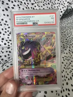Pokemon TCG: XY Phantom Forces - Mega M Gengar EX 121/119 Secret Rare PSA 7 NM - Image 1