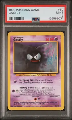 1999 POKEMON GAME #50 GASTLY PSA 9 - Image 1