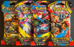 4x Mega Evolution Sleeved Booster Pack ART SET Sealed Pokemon TCG Blister Packs - Image 1