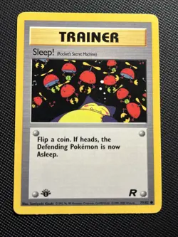 1st Edition Sleep Trainer Team Rocket Pokemon Card 79/82 LP - Canada Seller - Image 1