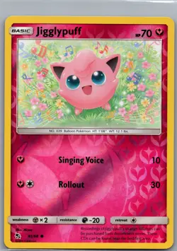 Jigglypuff 41/68 Reverse Holo Hidden Fates - Pokemon Card - NM - Image 1