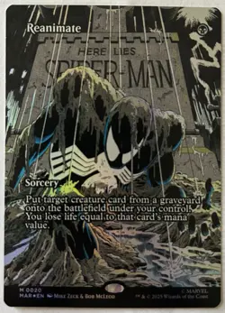 Borderless Foil Reanimate, MTG, Marvel's Spider-Man, Magic the Gathering, 20 - Image 1