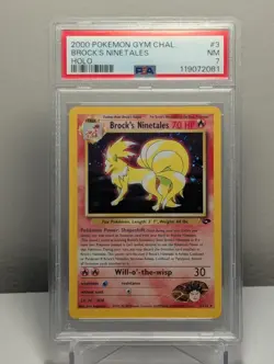 PSA 7 NM Brocks Ninetales 3/132 Holo 2000 Pokemon Gym Challenge - Image 1