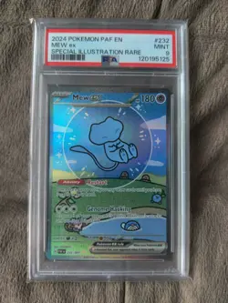 PSA 9 Mint Mew EX Bubble Mew Pokemon Paldean Fates SIR 232/091 - Image 1