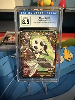 CGC 8.5 NM + Pokemon Meloetta EX RC25/RC25 2013 Legendary Treasures Rare Holo - Image 1