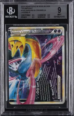 2010 POKEMON HEARTGOLD & SOULSILVER TRIUMPHANT DARKRAI & CRESSELIA LEGEND BGS 9 - Image 1