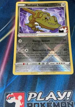 Pokemon Radiant Steelix Play Prize Promo Lost Origin 124/196 NM/MINT - Image 1