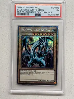 2024 YU-GI-OH! QUARTER CENTURY BONANZA 1ST EDITION BLUE-EYES WHITE DRAGON PSA 7 - Image 1