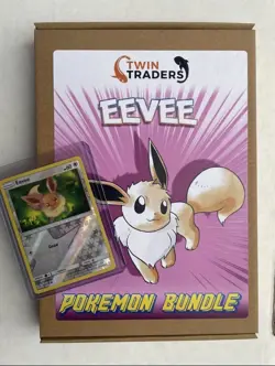 100 Pokemon Cards Bundle Including Holographic EEVEE + HOLO/REVERSES JOBLOT - Image 1