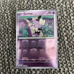 Pokemon Card Gothita 041/086 Masterball Reverse Holo White Flare Near Mint - Image 1