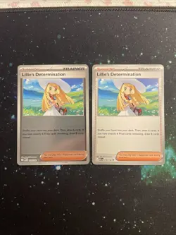 Lillie’s Determination 119/132 Reverse Holo & Non Holo Pokemon Card Bundle! NM - Image 1