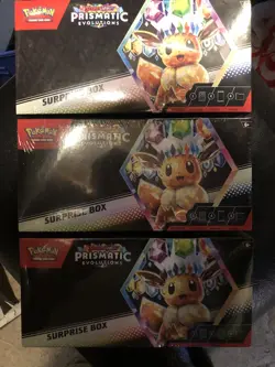 7 Pokemon Prismatic Evolutions SURPRISE BOXES Sealed. Lot Of 7 - Image 1