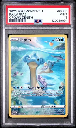 Pokemon TCG Lapras GG05/GG70 Crown Zenith Full Art 2023 PSA9 - Image 1