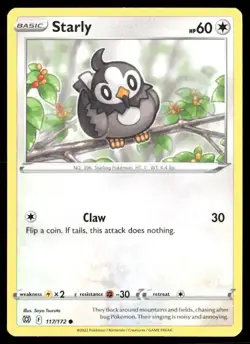 2022 Brilliant Stars Set Pokemon Card 117 Starly NM - Image 1
