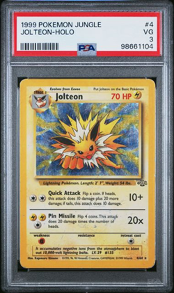 1999 Pokemon Jungle #4 Jolteon HOLO Good Condition PSA 3 Card - Image 1