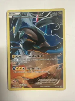 Pokemon TCG Black Kyurem XY Black Star Promos Holo Card XY80 Damaged - Image 1