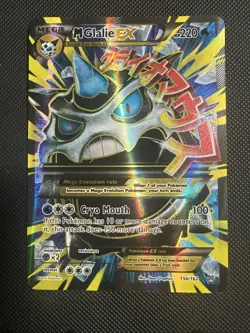 Pokemon Mega M Glalie EX Full Art Holo Rare Card 156/162 XY Breakthrough Mp - Image 1
