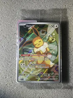 Pokemon Eevee Holo Rare Card Boosted Evolution Reckless Charge - Image 1