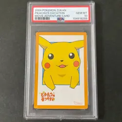 PSA 10 Pikachu Zukan 2004 Movie Adventure Card Pikachu's Vacation Pokemon JPN - Image 1