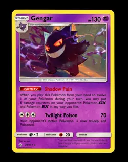 2019 Pokemon GENGAR Unbroken Bonds RARE Sun & Moon Series NON HOLO Card 70/214 - Image 1