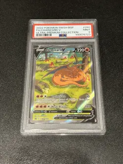 PSA 9 MINT Charizard V SWSH260 Black Star Promo Full Art Pokemon Card - Image 1
