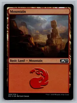 Magic The Gathering Core Set 2021 Mountain #269/274 Foil Land MTG TCG CCG M21 - Image 1