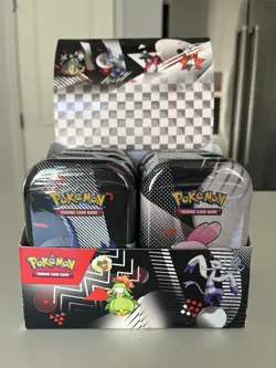 Pokemon Unova Black Bolt White Flare Mini Tin Display 8 tins 16 packs - Image 1