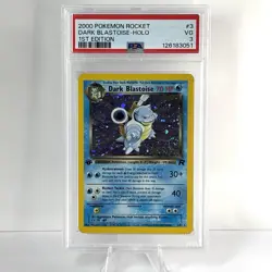 2000 POKEMON TEAM ROCKET DARK BLASTOISE #3/82 HOLO 1ST EDITION PSA 3 W/ SWIRL - Image 1